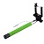 Монопод телескопический с кнопкой и держателем для смартфонов (палка для селфи) цвет зеленый