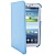 Чехол кожаный с поворачивающимся держателем для Samsung Galaxy Tab 3 (7.0) / P3200 / P3210 - голубой