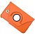 Чехол кожаный с поворачивающимся держателем для Samsung Galaxy Tab 3 (7.0) / P3200 / P3210 - оранжевый